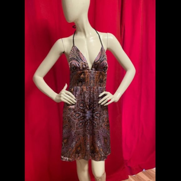 Alice and Trixie Paisley Print Silk Halher Mini Dress Size Small - Picture 3 of 7